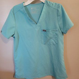 Figs scrubs top xs neon blue